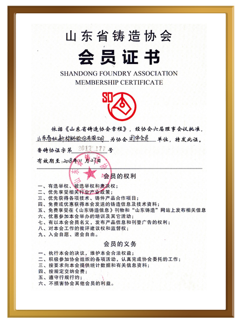 Certificado de membresía de acciones de primavera y otoño